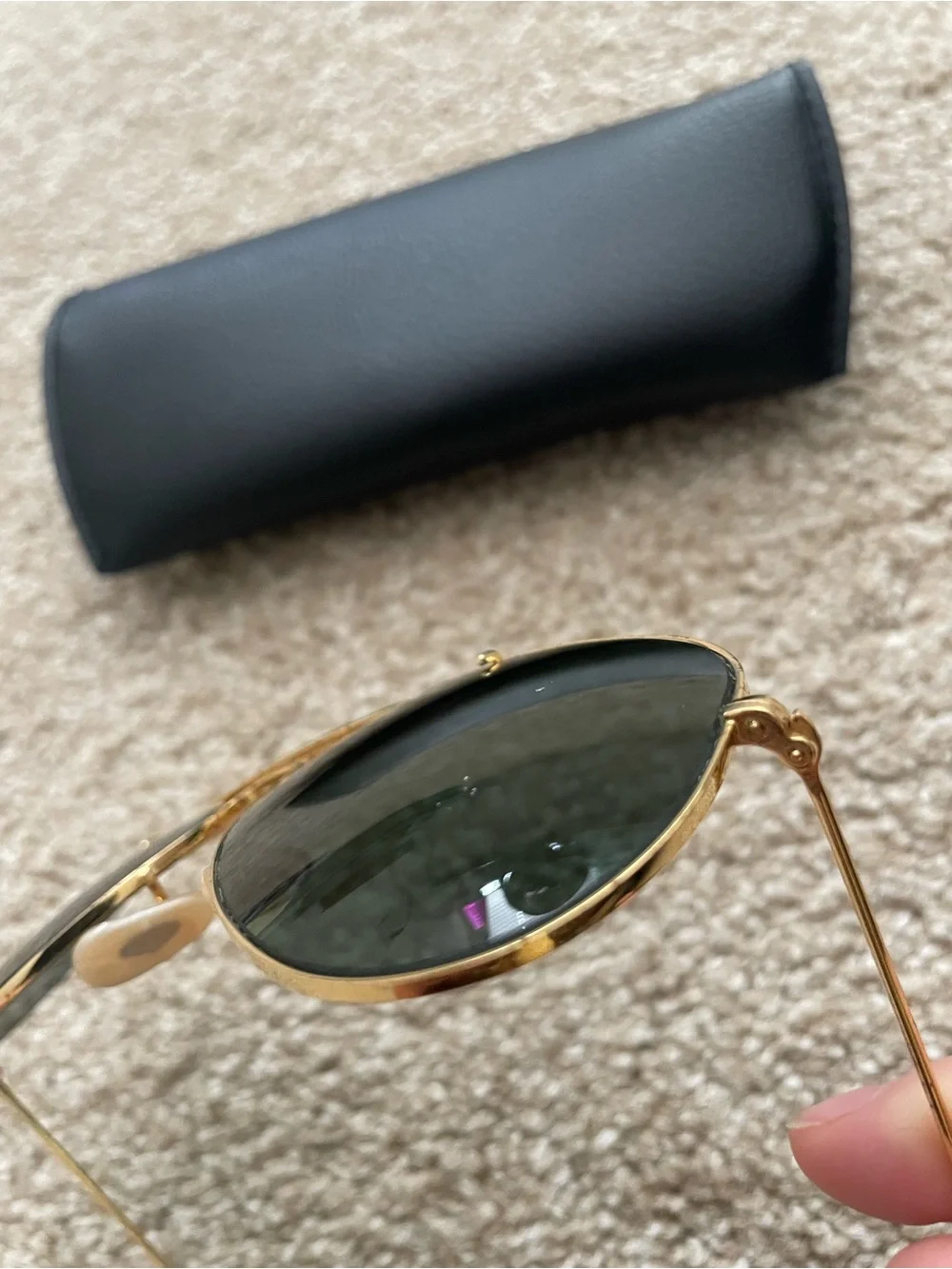 1970’s B&L RayBan Gold Metal Aviator Sunglasses